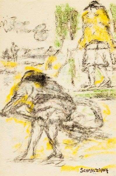 Back of a man and woman with hat